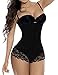 Produktbild DeepTwist Damen Shapewear offene nahtlos Büste Bodysuit Korsett Taillenformer Figurformender Body Shaper Schwarz und Beige,UK-DT20171-Black-M