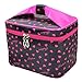 HOYOFO Toiletry Cosmetic Storage Large Travel Makeup Bag with Sweet Bow Handle,Black