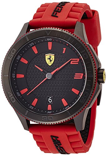 Ferrari830136ArmbanduhrQuarz AnalogZifferblatt schwarz Armband Silikon Rot Ferrari830136ArmbanduhrQuarz AnalogZifferblatt schwarz Armband Silikon Rot