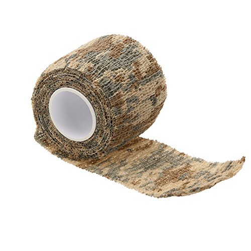 Lixada 1 Roll Outdoor Tarnband selbsthaftend 5CMx4.5M Wiederverwendbare Wrap Camouflage für Jagd Camping Radfahren