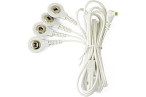 KONMED 1 paire de fils d'électrode TENS Jack 2,35 mm à clipser 3,5 mm