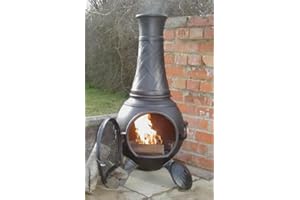 Castmaster stoves® - Heavy weight Basketweave Cast Iron Chiminea- Black finish