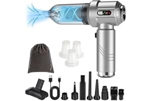 Vzyndir Aspirabriciole Senza Fili Aspirapolvere per Auto Potente 22000PA con 9 Punte +3 Cartucce + 1 Sacchetto Conservazione Aspirapolvere Portatile Senza Fili per Pulizia Auto Interni Pulizia Casa