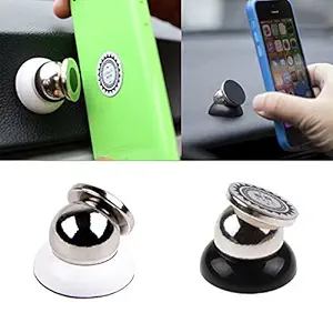 PRIKNIK Universal 360 Degree Rotating Car Phone Stand Magnetic Mobile, Tablet (Silver)-Compatible With Hyundai Xcent
