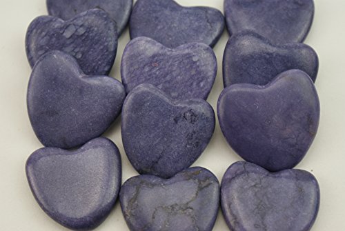 be4To® 12 STÜCK MARMORHERZ NATURPRODUKT ca 4 cm x 4 cm (VIOLETT-FLIEDER)