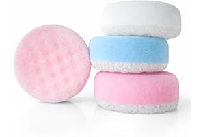 Eluto Exfoliating Bath Sponge - 4 x Assorted Colors – Double-Sided Shower Loofah Body Scrubber for Gentle Exfoliation, Deep Cleansing & Massage – Durable Bath Sponges for Men, Women & Kids