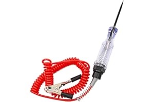 ZGIOPGEIN Car Circuit Tester Automotive Truck Fuse Tester Pen Universal Test Light Electrical Circuit Continuity Tester with Retractable Spring Wire and Crocodile Clip for Low Voltage Systems Fuse Etc