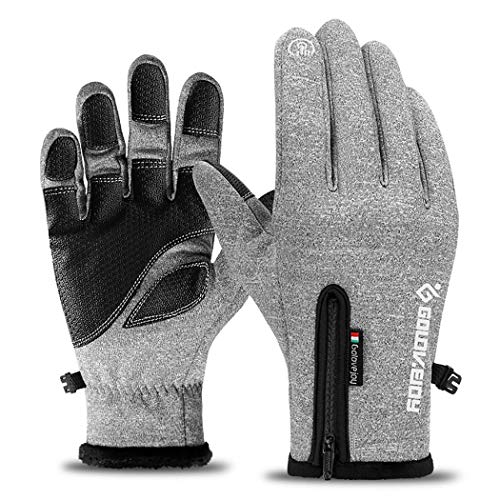 Roikelo Gants Chauds Unisex Occasionnels Mous à l'épreuve du Vent imperméables au Vent à Doigts complets Gants