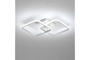 Seamoon Plafoniera LED Soffitto, 42W Bianco 2*LED Lampada LED Soffitto Quadrata in Alluminio, 220V, Temperatura Colore 6500K, per Illuminazione Interna, Telaio 160 * 30mm