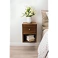 Vm decor Solid Sheesham Wood Compact Floating Nightstand with Drawer and Open Shelf/Wood Hanging Bedside Table/Scandinavian/Mid-Century/Modern