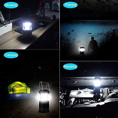 LED Camping Laterne,Diealles 2 Stück LED Campinglampe Faltbar 30 LEDs,Batteriebetrieb,Wasserdicht, Außenleuchte für Wandern, Camping, Notfall, Angeln, Nachtlicht,Einfache Ein / Aus - 6