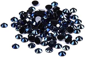 MajorCrafts 3000pcs 3mm ss12 Jelly AB Flat Back Round 14 Facets Resin Rhinestones Arts and Crafts Embellishment Gems (Navy Blue AB C81)