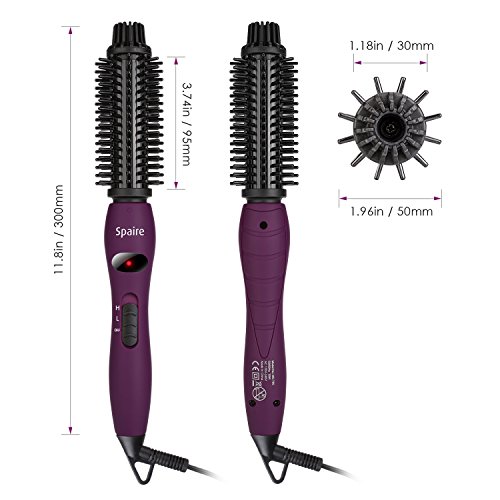 Spaire Stylingbürsten Elektrische Ionisch Nylon Borsten 4 in 1 Lockenbürste Anti – Verbrühen Keramische Haarbürsten Temperaturregelung und Schnelle Heizung (Lila) - 5