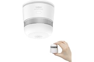 SPREADTRON Mini Rauchmelder-10 Jahre Batterie,Feueralarm mit Fotoelektrischem Sensor,Entspricht dem EN 14604 Standard,85dB Alarm-für Wohnräume,Wohnwagen & Wohnmobil-Weiß,Maße nur Ø52x52 mm,1Stück…