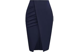 Kate Kasin Ołówkowa spódnica dla kobiet, elastyczna talia, bodycon, spódnice do kolan z rozcięciem