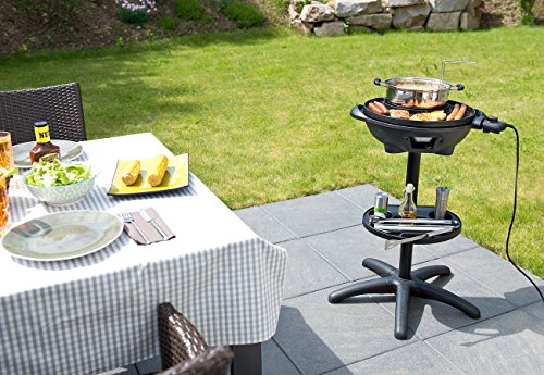 Rosenstein & Söhne 5in1-Elektro-Kugelgrill mit Temperaturregler und Zubehör, 1.500 W - 5