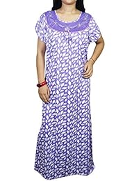 Indiatrendzs Women's Sleepwear Nightgown Printed Hosiery Maxi Nighty (Chest 50)