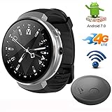 SMARTGOOD Bluetooth Smart Watch, 4G LTE/Android 7.1 Smartwatch Mit SIM-Kamera-Übersetzungstool Fitness Tracker Smartwatch-Telefon Für Männer, Frauen,Silver