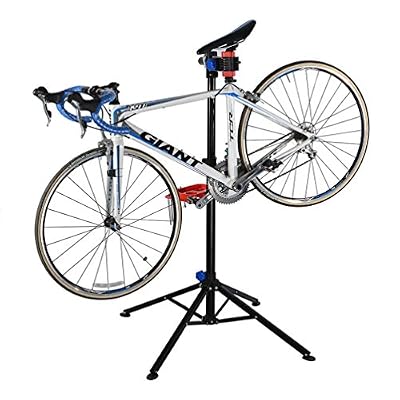 ROCKBROS Pied D'atelier Vélo Support de Montage pour VTT Réparation Hauteur Réglable Outils velo avec Plateau 100-164 CM Noir