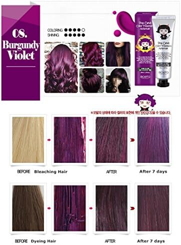 MOETA Pop Devil Color Hair Dye Treatment Ampoule (30Ml) Korean Cosmetics (8. Burgundy Violet)
