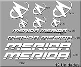 Encaje perfecto Ecoshirt M2-Q8TD-IXJ5 Pegatinas Merida R63 Vinilo Adesivi Decal Aufkleber Клей MTB Stickers Bike, Blanco