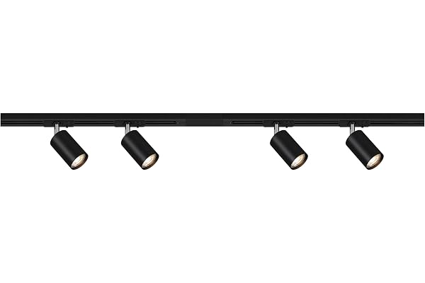 BRILONER - Skensystem startset, 4 x GU10 svängbara spotlights, takskensystem, takspotlight, taklampa, spotlight, 1,5 m