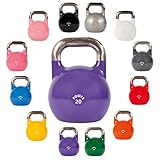 Pesa rusa profesional 4 kg, 6 kg, 8 kg, 12 kg, 16 kg, 20 kg, 24 kg, 28 kg – Kettlebell de competición (20 kg Violeta)
