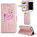 Produktbild Hülle für iPhone 7 Plus Flamingo Glitzer, Misteem Elegant Luxus Motiv Cartoon Anime Flip Klapphülle für Apple iPhone 7 Plus/iPhone 8 Plus - Rosé Gold