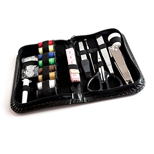 Reise Nähset - Reisenähset im Kunst Leder Etui