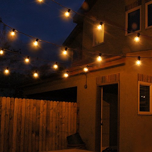 OxyLED G40 Globe String Lights £-with 25 CLEAR Bulbs £-Black £-220 V - 6
