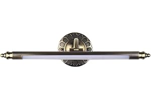 ‎LANMOU LANMOU LED Spiegellampe für Bad, Retro Badezimmer Spiegelleuchte Einstellbar Antik Metall Schminklicht Vintage Spiegelschrank Schminktisch Spiegellicht Wandleuchte Kaltweiß Licht 50cm