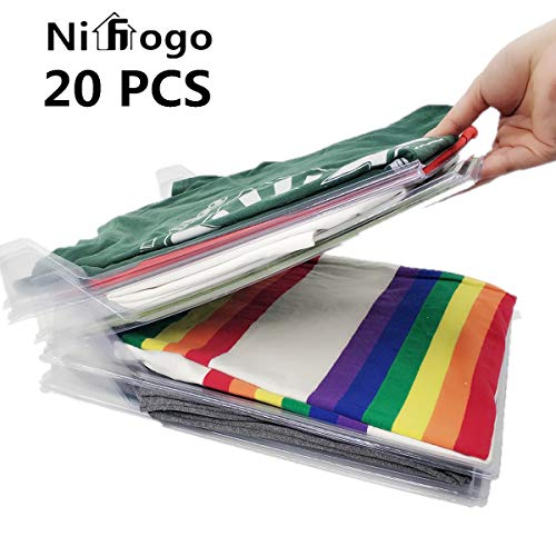 Nifogo Organisateur d'armoires, Dossier et Chemise de t-Shirt de Taille Normale (20pack)