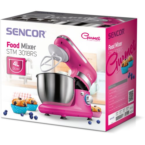 Sencor STM 3018RS Küchenmaschine (Planetarisches Knet, Mix- und Schlagsystem / 4 Liter Edelstahlschüssel / Rosa) - 4