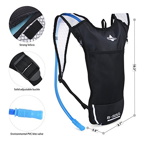 Vbiger Wasserdicht Sport Trinkrucksack mit 2/3L Wasser Blasen Wasser Behälter - 3