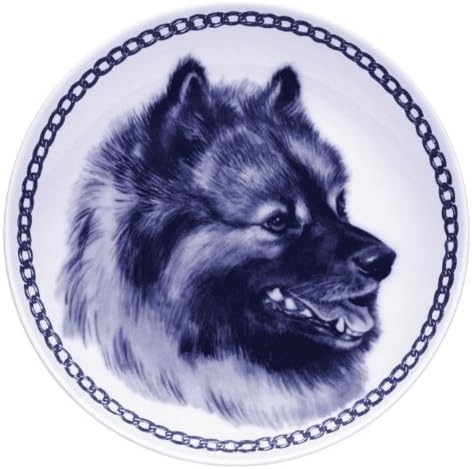 Keeshond Lekven Design Dog Plate 19.5 cm /7.61 inches Made in Denmark NEW with certificate of origin PLATE #7542