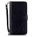 Produktbild Funda Libro para Samsung Galaxy S6 Edge+ (5.7 pulgada, G9287), Ycloud PU Leather Cuero Con Flip Cover Cierre Magnético Función de Soporte Billetera Case con Tapa para Tarjetas Campánula Negro