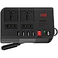 Skypearll Car Laptop Charger, 300W Car Inverter DC 12V to AC 220V with 4 USB Ports Fast Charging 2 Universal Sockets with Multifunctional LED Display, Universal Laptop Charger for car with Extra Fuse