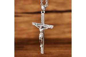 WEISHA Pendentif S925 Argent Sterling Rétro Thai Argent Jésus Croix Totem Hommes Catholique Femme Foi Pendentifpendentif