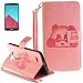 Produktbild LG G4(2015) Hülle mit Panzerglas,ISENPENK Original Flip Bookstyle Cover Wasserdicht Shockproof Anti Slip Protection Stoßfest Leather Case mit Standfunktion,3D Panda Print Muster Pattern Wallet Case mit Intern Karte Schlitz,Anti-Sturz Stoßdämpfend Magnetic Closure Handygürtel Wallet Tasche Schutzhülle Leathertasche für LG G4(2015) 5.5Zoll-[rosa]+Panzerglas/Schutzfoile/Displayschutzfolie