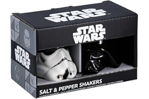 PALADONE Set di sale e pepe con licenza ufficiale Disney Stormtrooper e Darth Vader di Star Wars, set in ceramica per cucina e decorazione della casa, regalo di inaugurazione della casa per gli appassionati di