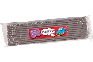 Plasticine One Color Slab 400g - Grau, Modelliermasse für professionelle Animatoren und Modellbauer, trocknet nie aus, Skulpturen, Modelle und Stop-Motion-Animationen