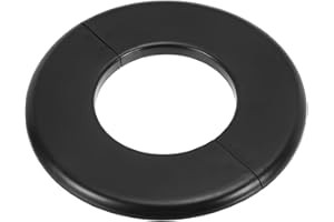 PATIKIL Flangia Divisa a Parete, 64mm Copriforo con Piastra Autoadesiva Rotonda in ABS Copri Tubi Termosifoni Copertura per Decorazione Rubinetto Tubo Acqua Bagno Cucina, Nero