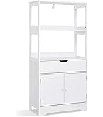 VASAGLE Euble De Rangeent De Salle De Bain, Aroire Haute, Bibliothèque, Avec 3 Copartients