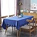 Produktbild Ste-X Tischdecke Rechteckiger Esstisch Aus Baumwollleinen/Picknicktuch/Party-Tischdecke Mit Kanten In Quastenoptik Weiß Grau Blau Esstischabdeckung Für Hochzeitsfeiern (Stil 3,55 * 63in/140 * 160cm)