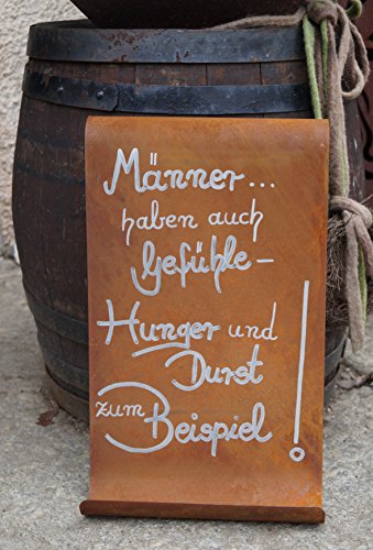 Edelrost Tafel Männer gewellt Spruch Geschenk Schild Garten Wanddeko Handarbeit