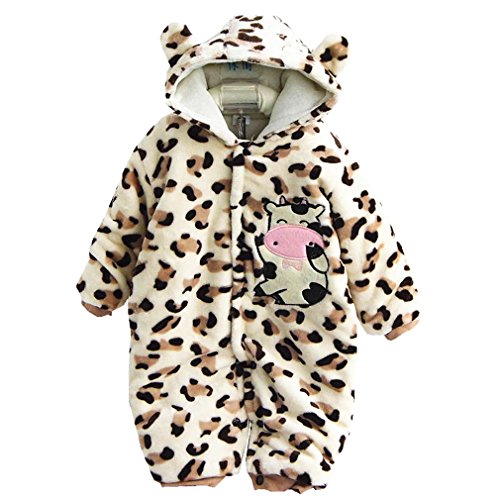 Pandaren® baby snowsuit bodysuit jumpsuit outfit coat for baby infant boy girl(dairy cow) (6-9 months)