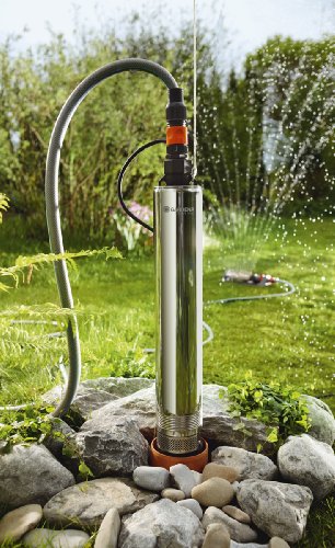 Gardena 1492-20 Premium Tiefbrunnenpumpe 6000/5 inox; Gehäuse Edelstahl; mit Standfuß (Motorleistung: 950 W; Fördermenge: 6000 l/h; Förderhöhe: 50 m, Druck 5 bar) - 2