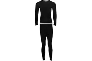 Heat Stoke Men's Thermal Long Sleeves T-Shirt Long Johns Trouser Warm Base Layer Black Charcoal S,M,L,XL,XXL