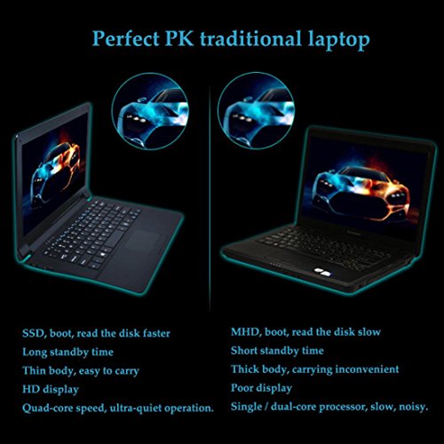INTEL ATOM Ultra-thin Quad-Core Laptop 11 6   Screen Display 1920 1080pixel 2G 32G Windows10  Black 