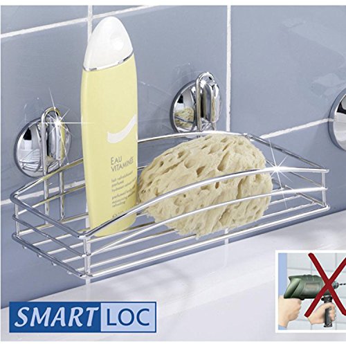 Wenko Badablage Regal Duschablage Smart-Loc verchromt ohne Bohren 27,4 x 17,8 x 13 cm